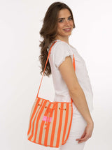 Zwillingsherz Schultertasche Stripes - Orange