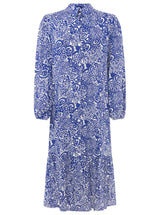 Zwillingsherz Kleid Viskose "Gemustert" Paisley Blau