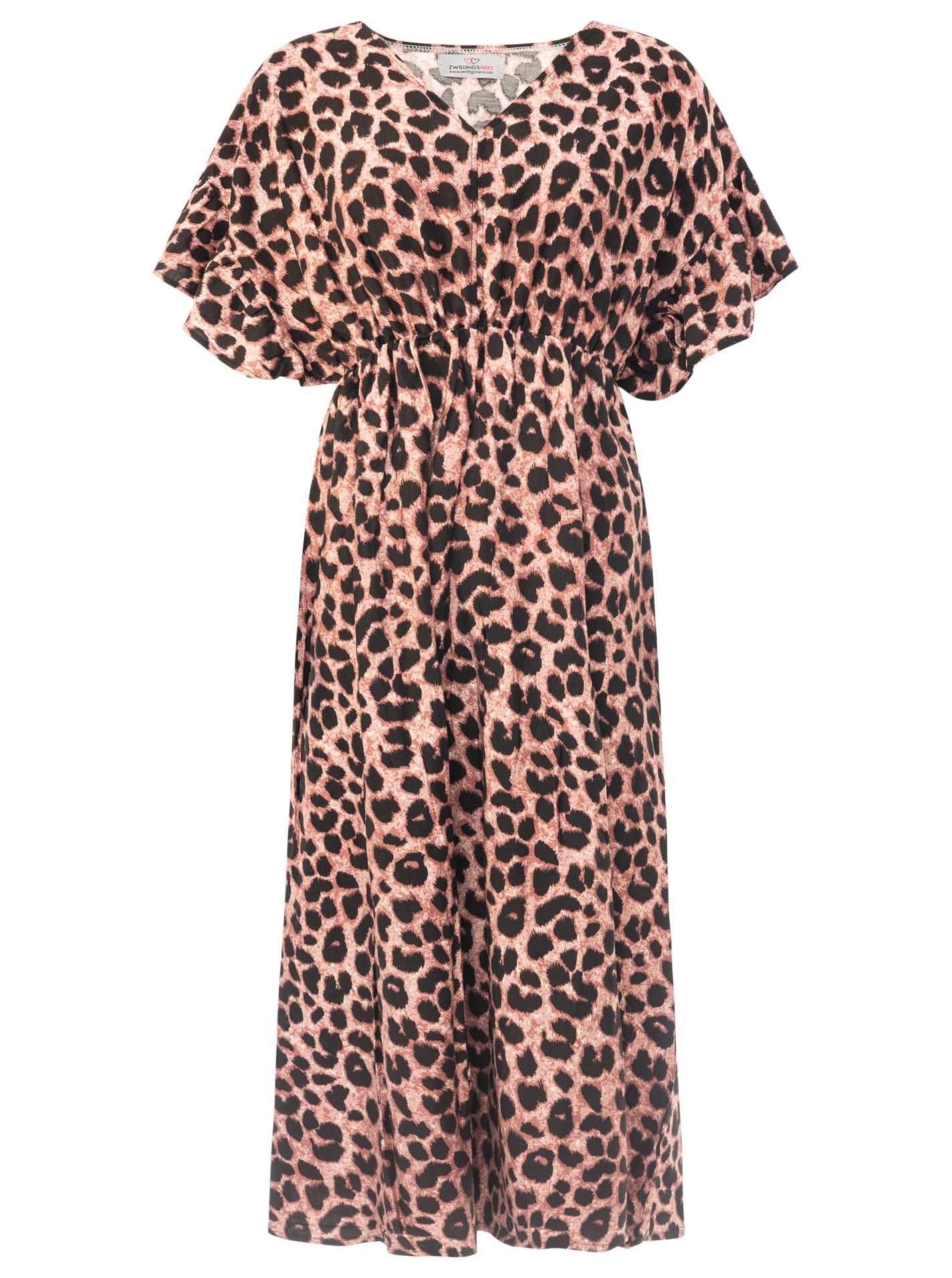 Zwillingsherz Maxikleid Viskose Leo Dreams Rosa