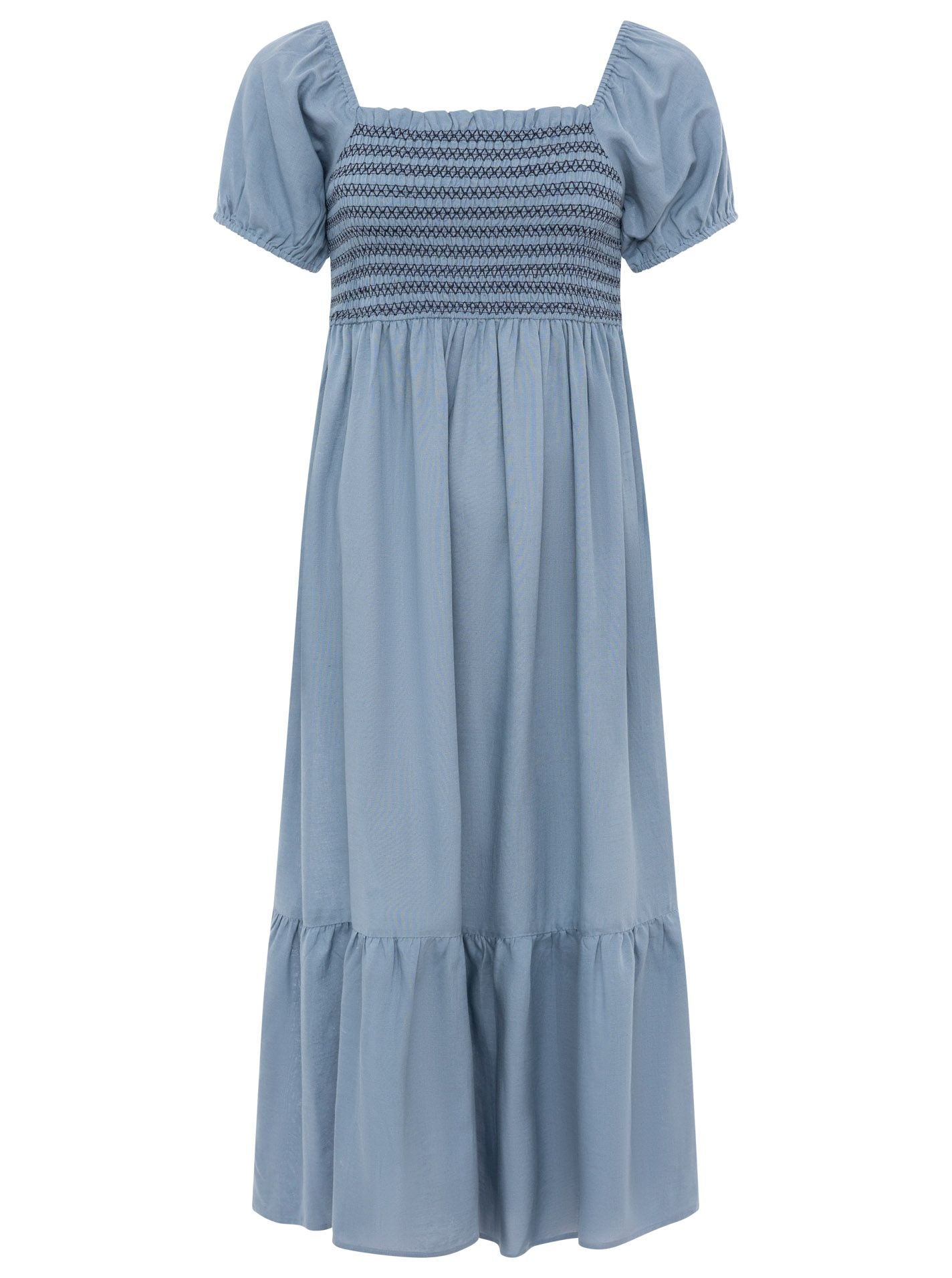 Zwillingsherz Kleid Leinenmix "Breezy Summer" Jeansblau