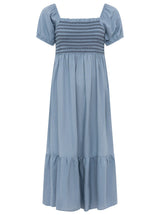 Zwillingsherz Kleid Leinenmix "Breezy Summer" Jeansblau