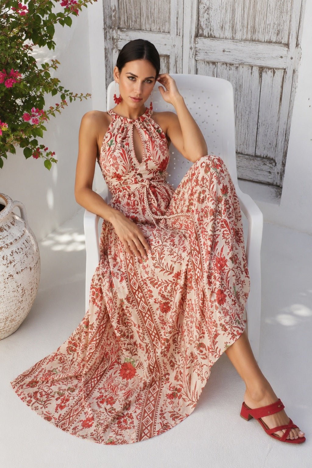 An’ge Paris Kleid OLUCIA Tilana Rot Viskose Maxikleid