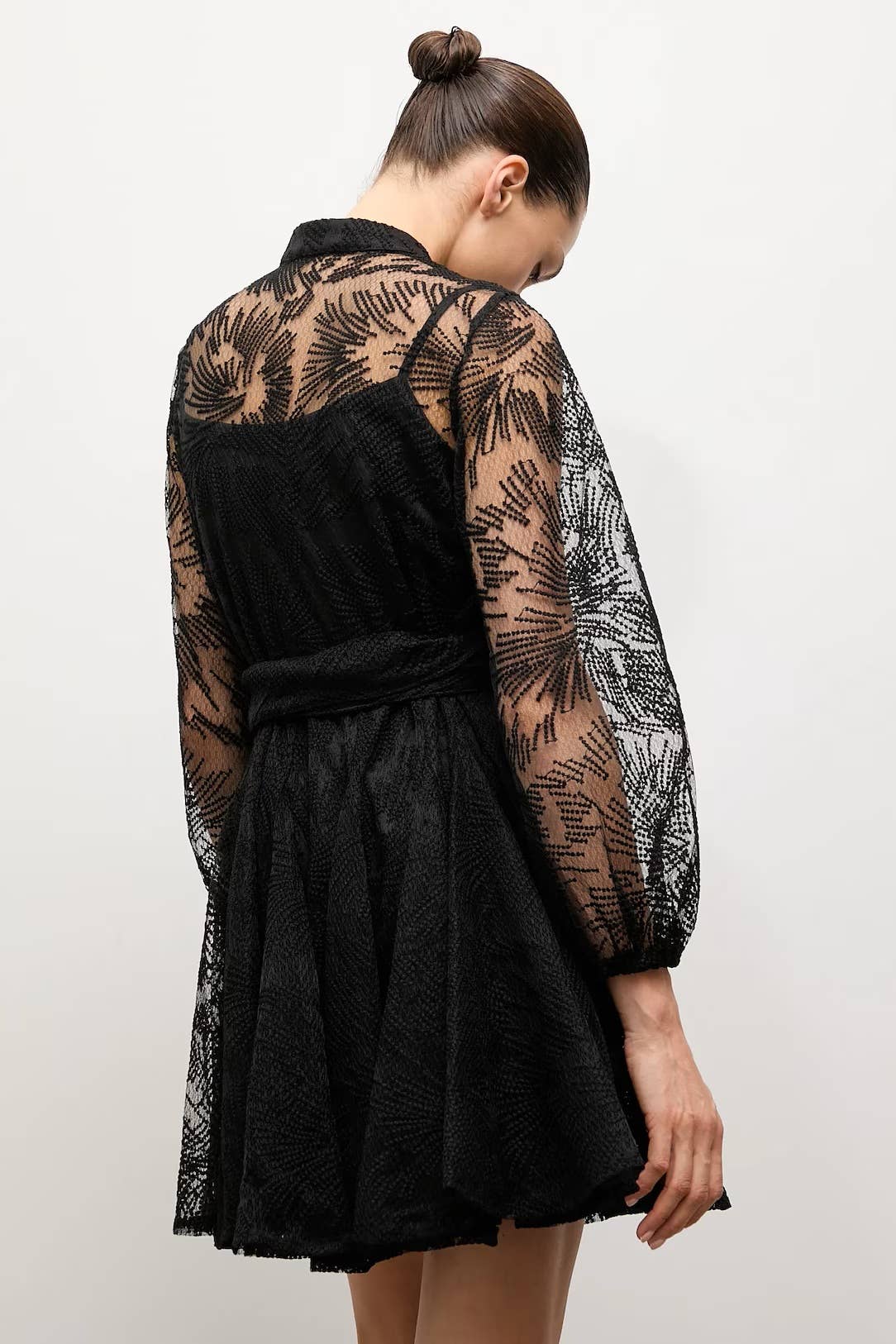 Choklate Paris Sonia Skaterkleid aus Spitze – Schwarz