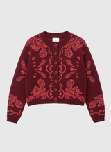 Ange Paris Nayana Granatrot Jacquard-Cardigan