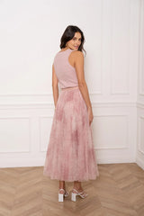 Choklate Paris Tüllrock Ambre mit Toile-de-Jouy-Print Rosa