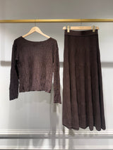 Choklate Paris langer Strickrock Choco aus geripptem Strick