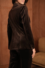 Choklate Paris Samtblazer Ganny tailliert Choco-Braun