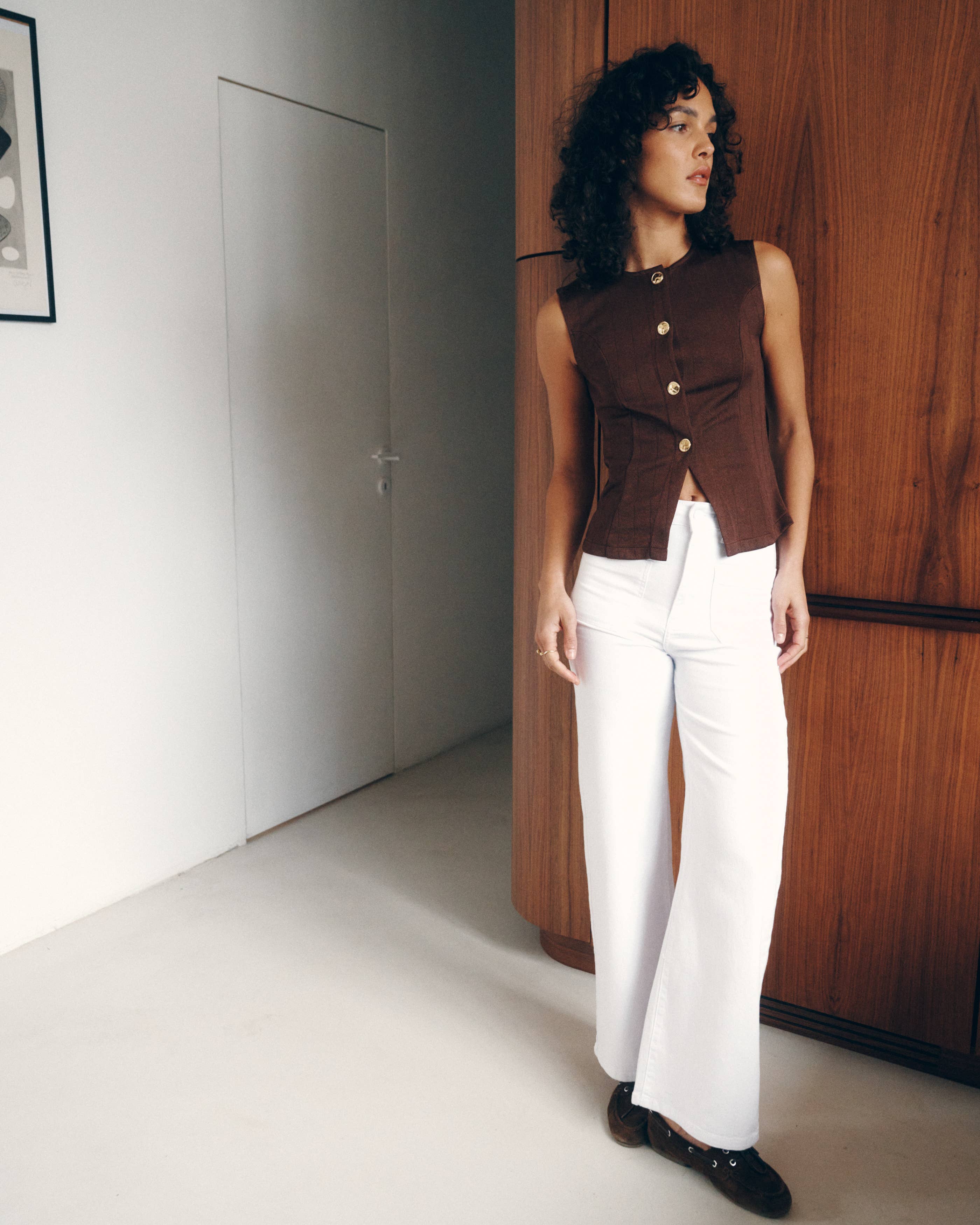 Ana & Lucy Jeans Wide-Leg"Naeva" mit aufgesetzten Taschen Weiß