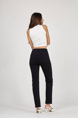 DAMENHOSE MIT GERADER BEINFORM IN FARBE - "Élodie": Crème / Standard - Gerades Bein / 1(T36) 1(T38) 1(T40) 1(T42) 1(T44)