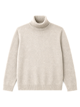 TAMBA Feinstrick-Rollkragenpullover mit Viskose und Angora Greige