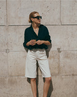 Ana & Lucy Bermuda-Shorts Baggy Dad "Clara" weiter Schnitt - Ecru