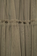 Lanidor Ausgestellter Tüllrock Midi Taupe - Elastischer Bund mit Taschen