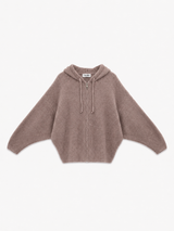 Tamba Kapuzen-Strickjacke mit Fledermausärmeln Shipwreck-Taupe