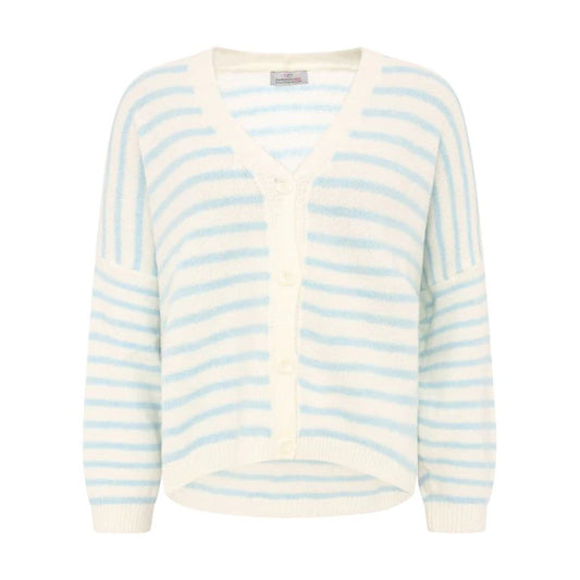 Cardigan "Fresh Stripes" - Hellblau-Beige - Zwillingsherz