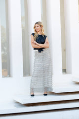 Choklate Paris Alma Langer Rock Tüll Punkte Rüschen - Ecru