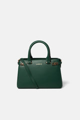 Lanidor - Kunstleder Handtasche Gras-Grün mit Metallverschluss