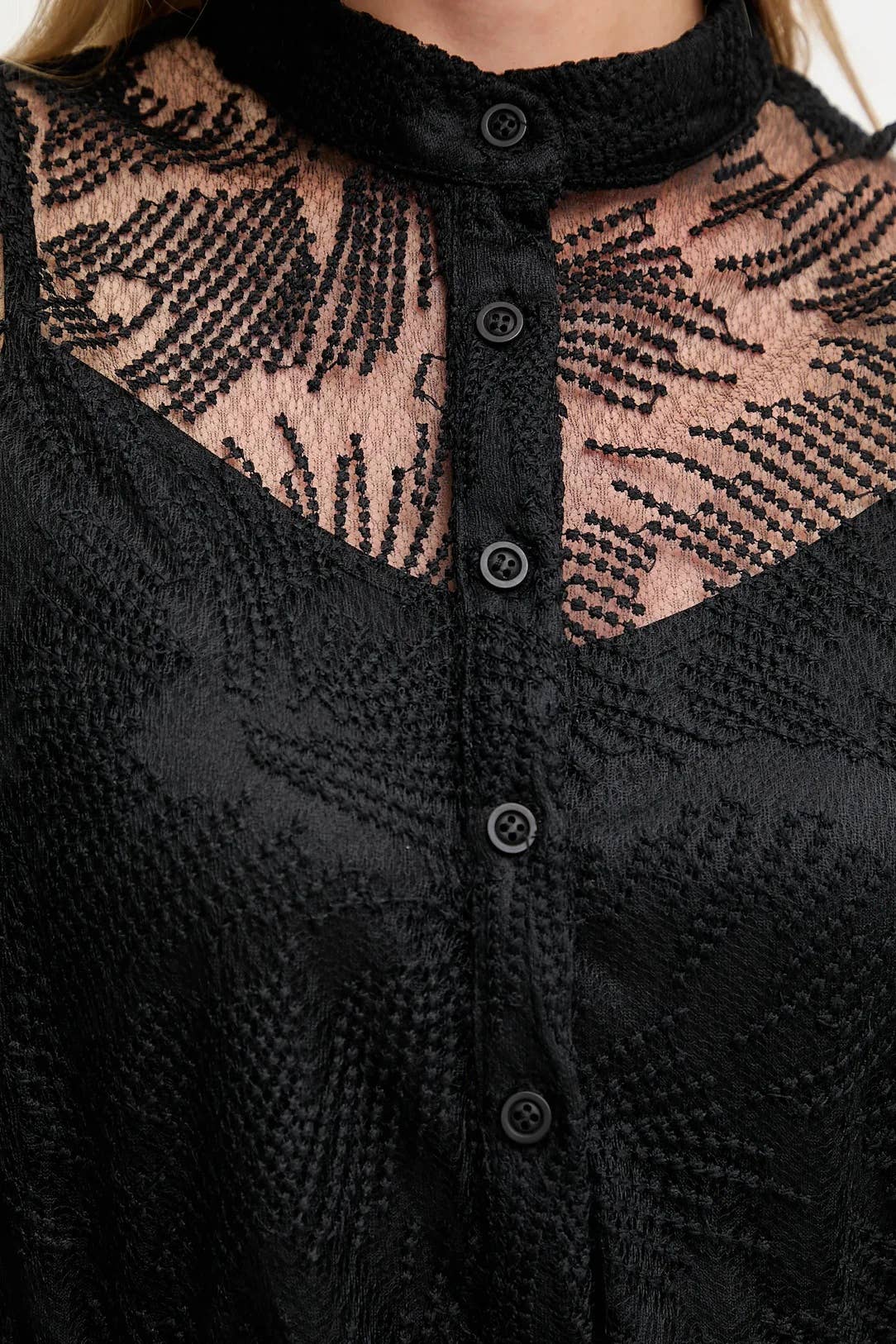 Choklate Paris Sonia Skaterkleid aus Spitze – Schwarz