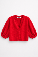 Angora Strickcardigan mit V-Ausschnitt: Anthrazit / Einheitsgröße