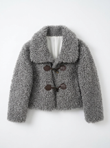 Attrait Paris kurzer Dufflecoat in Bouclé-Felloptik Grau