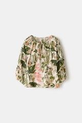 Lanidor Bluse "Botanica" aus 100% Baumwolle mit Bindebändchen