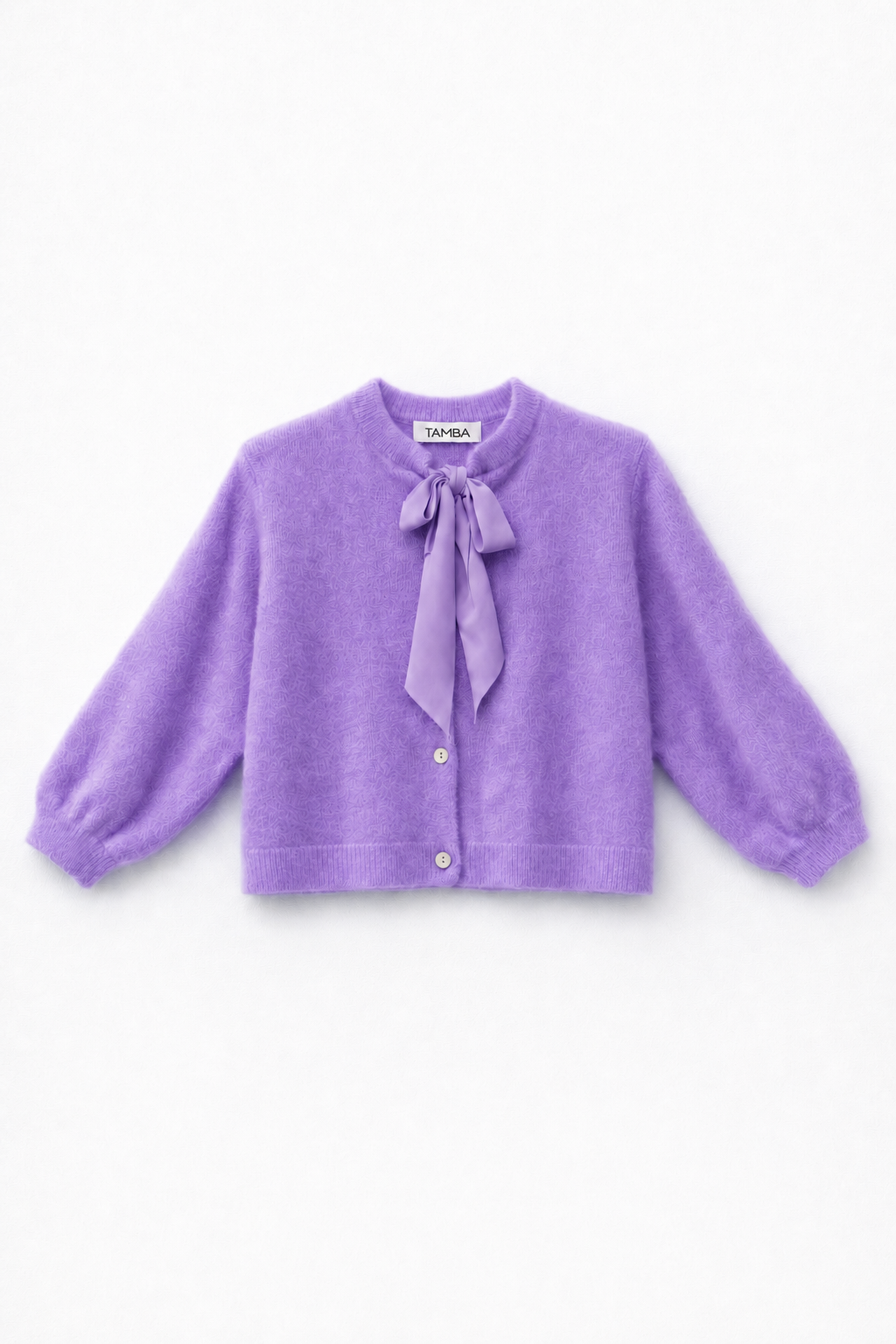 Flauschige Strickjacke mit Schluppen-Kragen: Puder