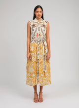 Ange Paris Langes Sommerkleid "Oprizia Camilla" Ecru im Hemdblusenstil