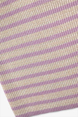 Q2 Beiges Trägertop mit fliederfarbenen Streifen und Trägern - Beige | Rippstrick