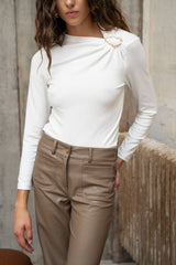 Top aus feinem Mesh H240A: Taupe / 3 S/M 3 M/L