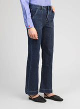 AN’GE Paris Parmy Stone Blau Straight-Flare Jeans