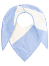 Zwillingsherz 100% Kaschmir Dreieckstuch Blockstreifen Hellblau Creme