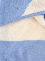 Zwillingsherz 100% Kaschmir Dreieckstuch Blockstreifen Hellblau Creme