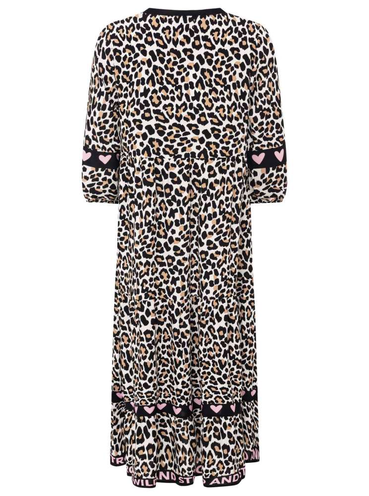 Zwillingsherz - Maxikleid "Classic Leo" - Leopardenmuster mit Knopfleiste