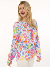 Zwillingsherz Bluse Dolce Vita Patchwork - Blumenmuster