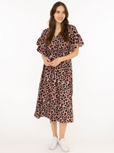 Zwillingsherz Maxikleid Viskose Leo Dreams Rosa