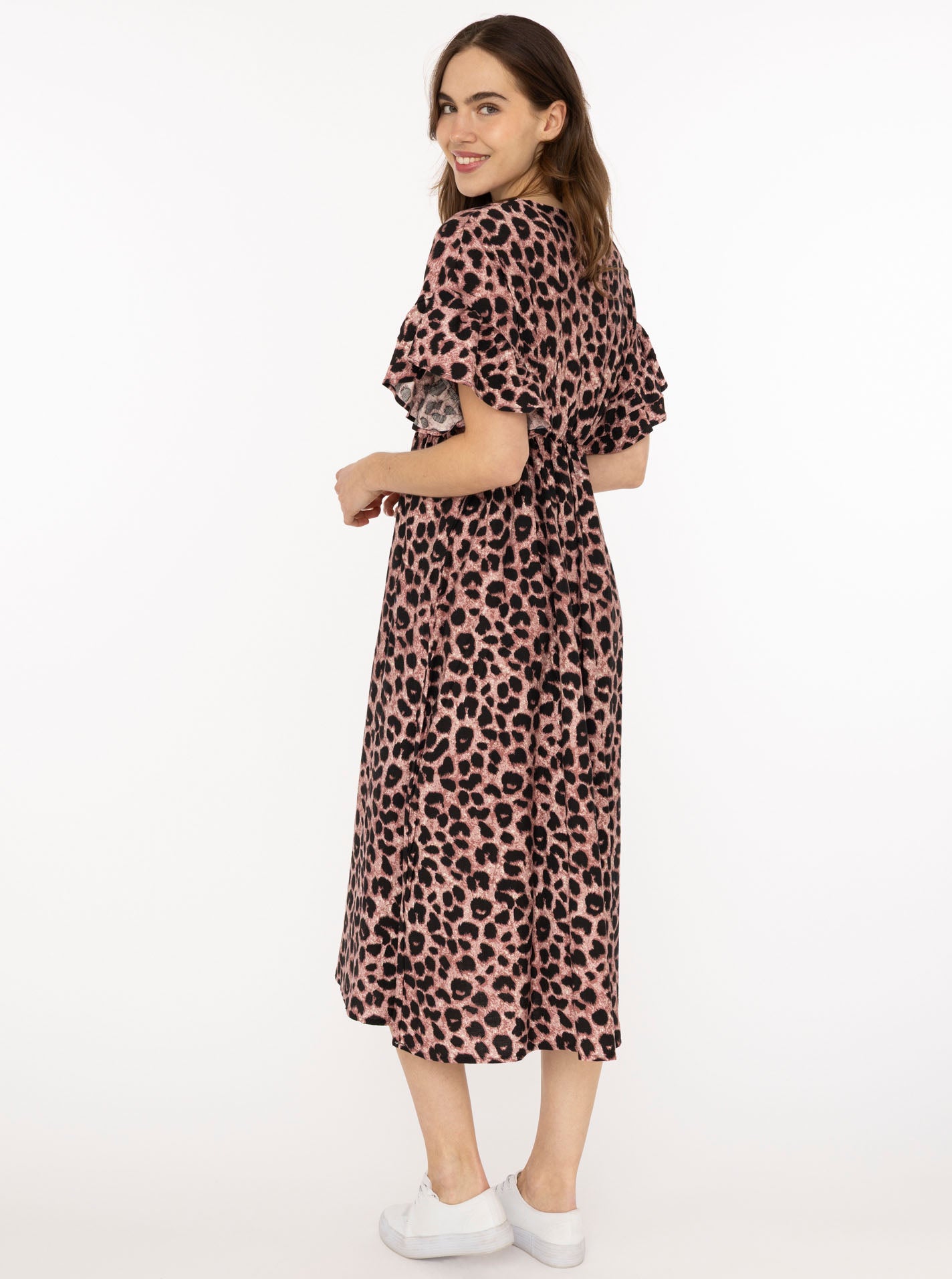 Zwillingsherz Maxikleid Viskose Leo Dreams Rosa