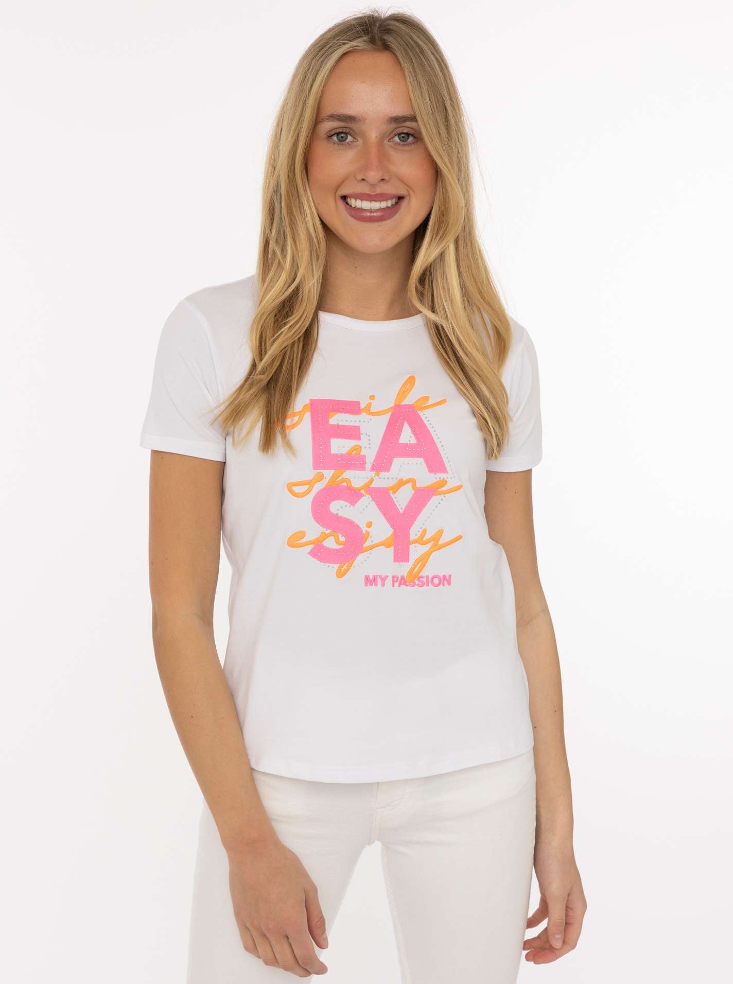 Zwillingsherz T-Shirt aus Baumwolle "Easy" Weiß