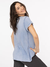 Zwillingsherz Shirt Tail - Positive Mind- 100% Baumwolle - Jeansblau