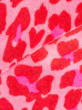 Zwillingsherz Dreieckstuch 100% Kaschmir Leo Print Bubblegum Pink