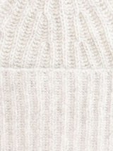 Zwillingsherz Mütze aus 100% Kaschmir -Woll-Weiß - Grobstrick