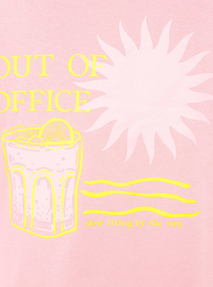 Sweatshirt "Out of Office" - Kurzarm -  Rosa