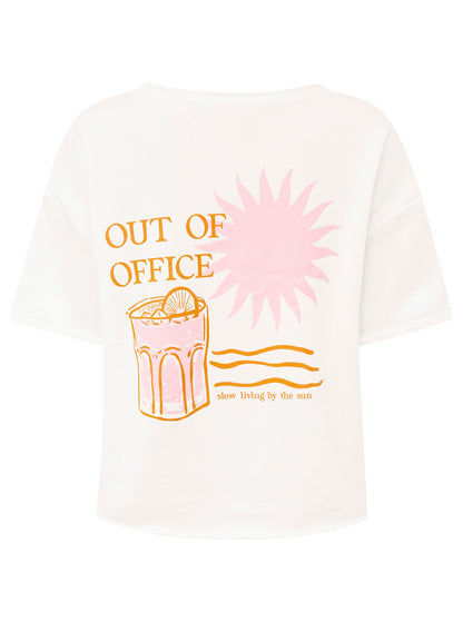 Sweatshirt "Out of Office" - Kurzarm -  Weiß