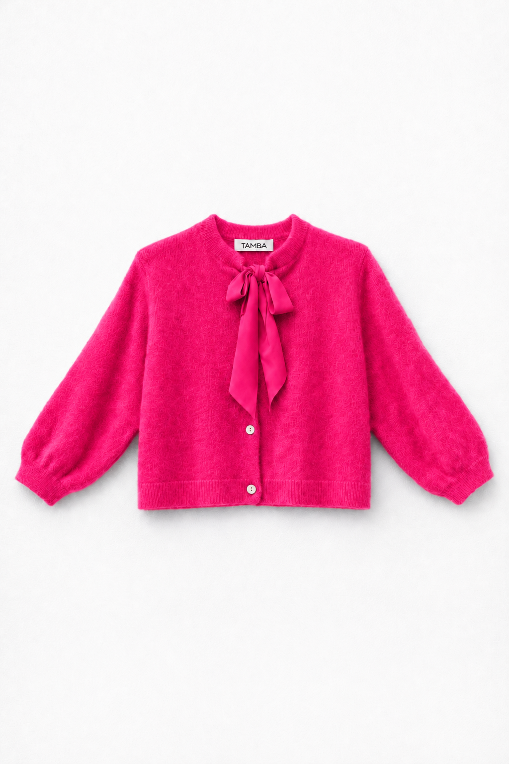 Flauschige Strickjacke mit Schluppen-Kragen: Puder