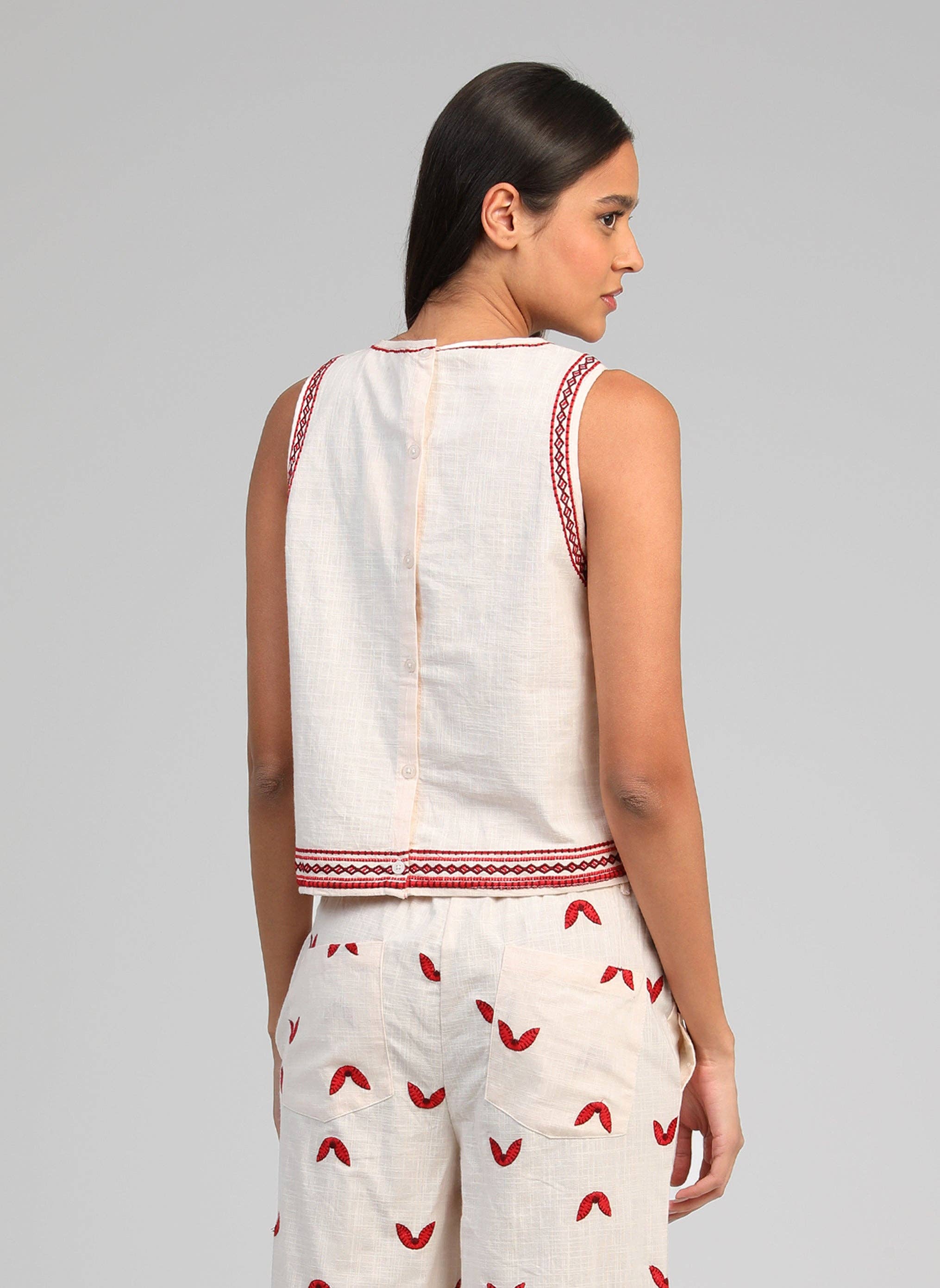 Ange Paris Blusen Top Somina 100% Baumwolle Ecru