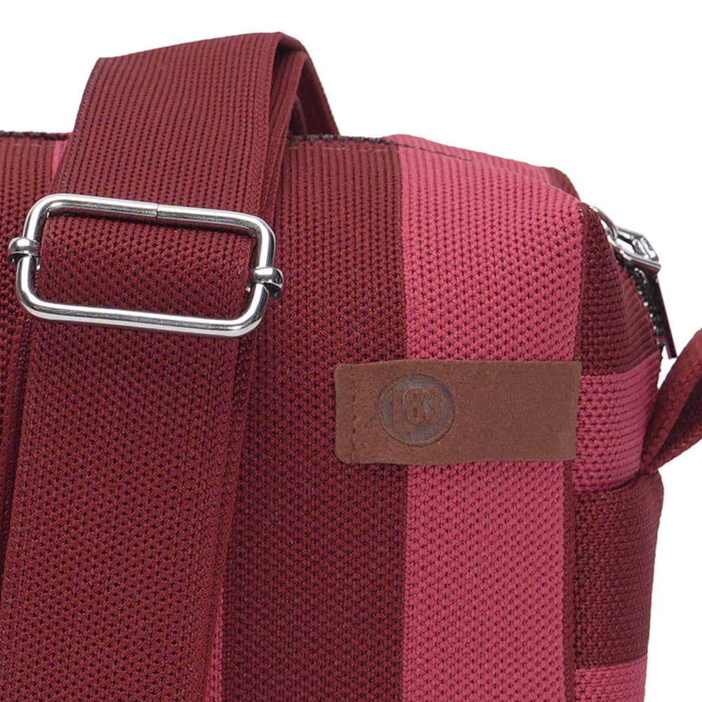 LOT83 Megan 19 Umhängetasche Rot-Rosa gestreift