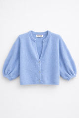 Angora Strickcardigan mit V-Ausschnitt: Anthrazit / Einheitsgröße