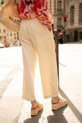 Choklate Paris Hose "Audrey" Baumwoll-Lyocellmix Ecru