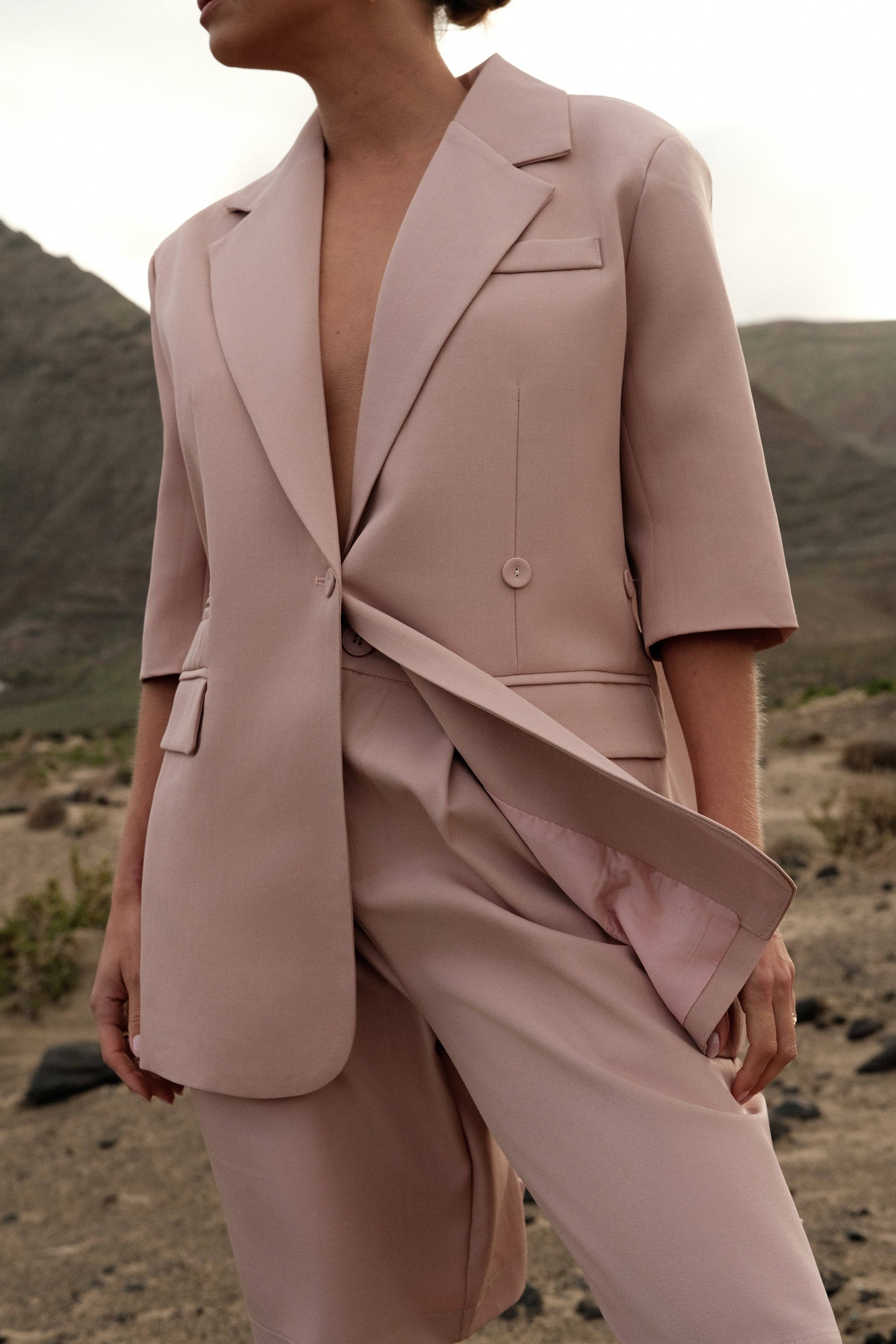 Purple Queen Blazer Irina - Halblanger Arm - Rose Pourdré