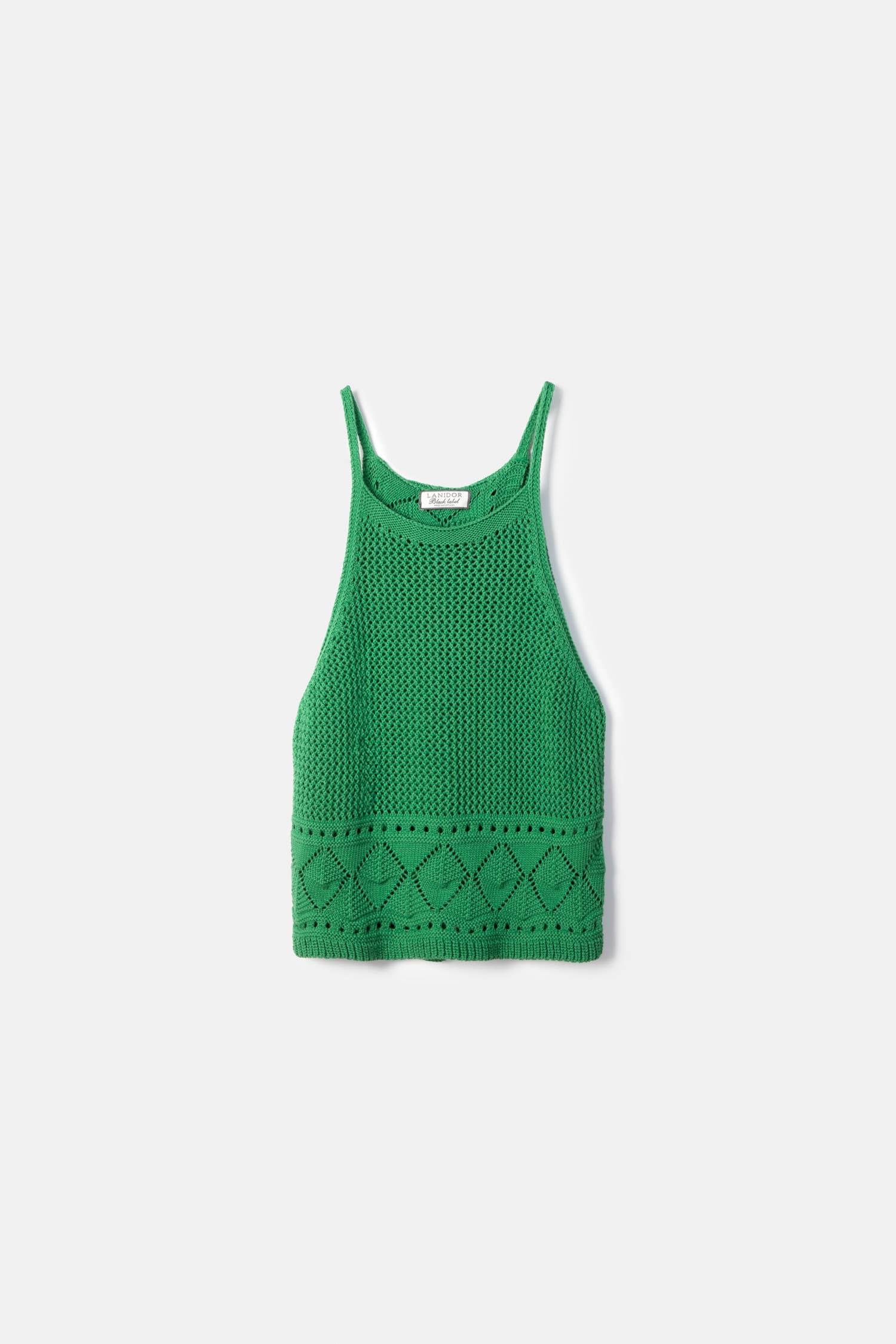 Grünes Stricktop aus 100% Baumwolle - Lanidor - Made in Portugal