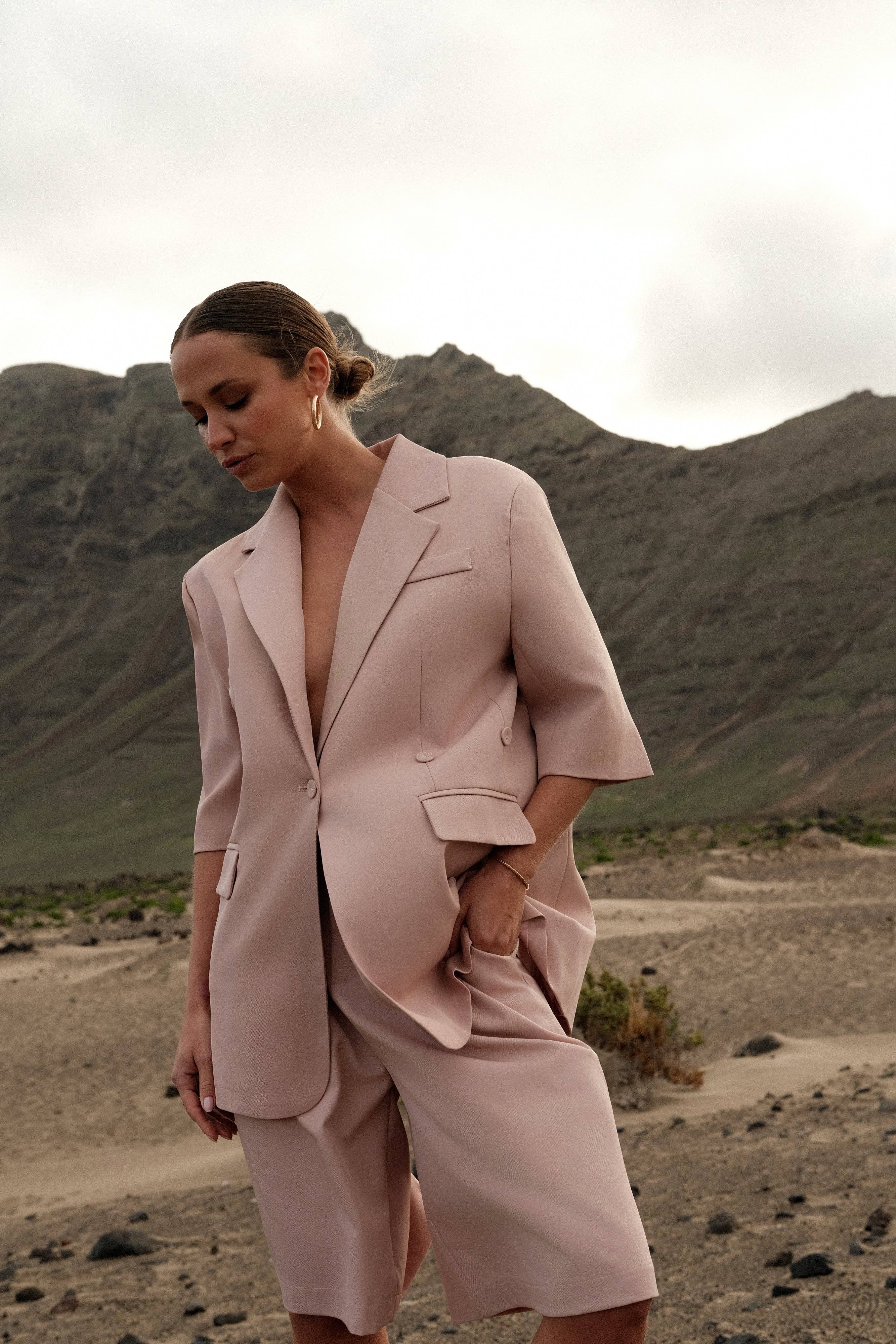 Purple Queen Blazer Irina - Halblanger Arm - Rose Pourdré