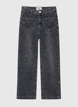 AN’GE Paris Jeans PICROISE mit Rautenmuster Dunkelgrau